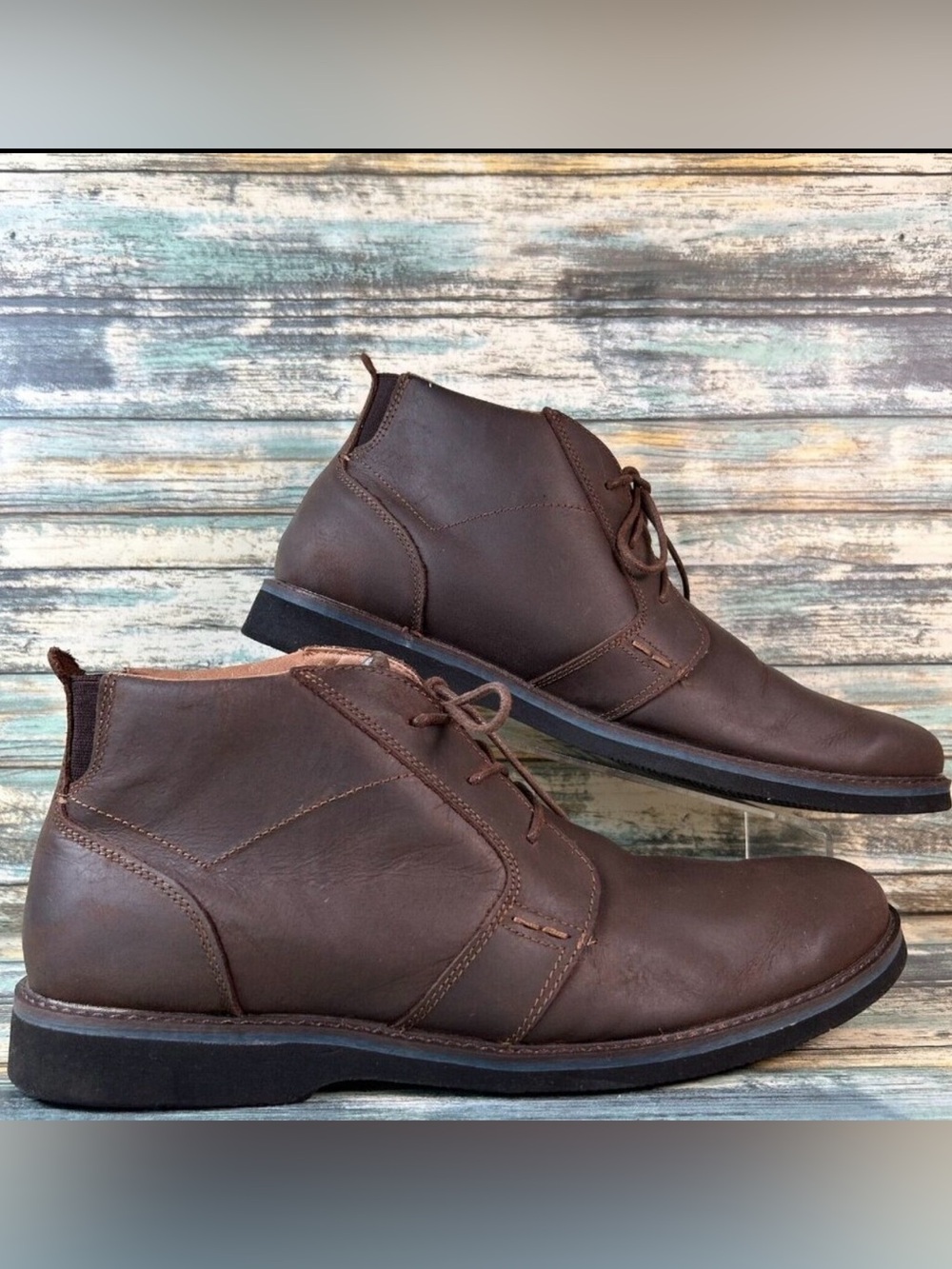 NUNN BUSH Barklay Chukka Boots Mens 13M Brown Leather Lace Up Comfort Ankle Shoe